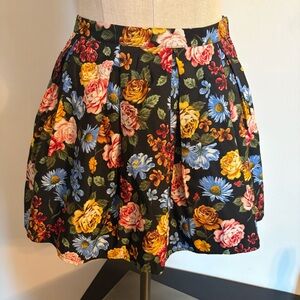 Forever 21 Black Skirt with Floral Waistband